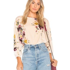 Free people velvet slouchy babe bodysuit